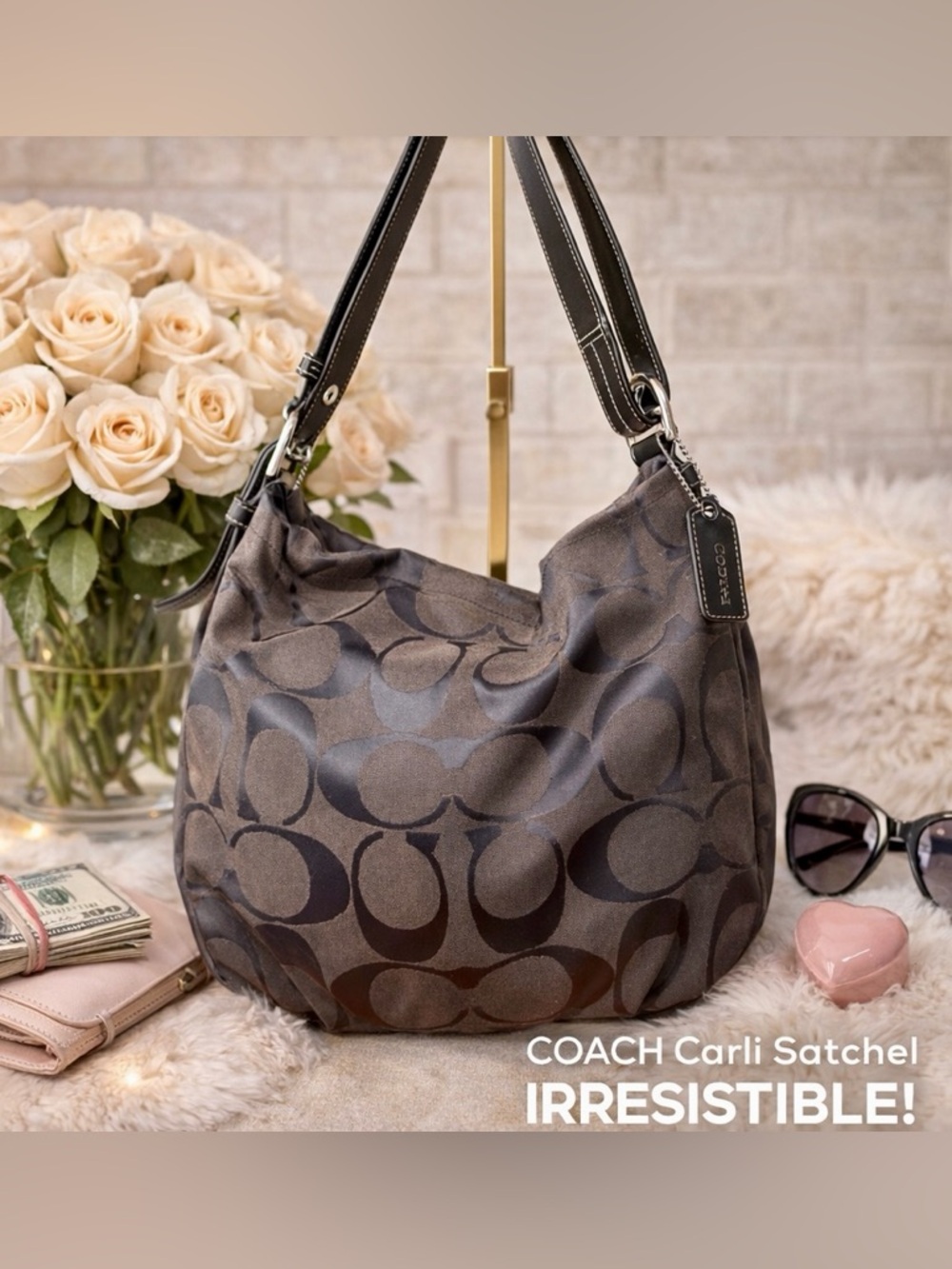 COACH Carli Satchel Black circa 2014 ** Pristine condition**